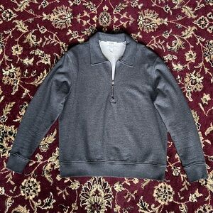 COS Men's Charcoal Zip-Up Sweater